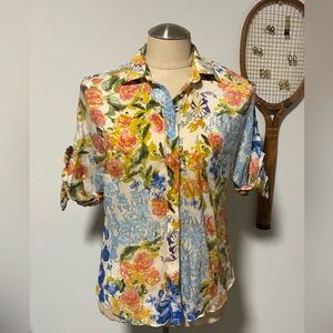 Floral Button Down Shirt by Gigio, Sz Small.